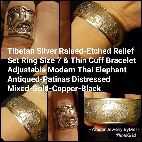 Sale Artisan Elephant HandmadeBracelet&Ring Sets - Picture 4 of 14